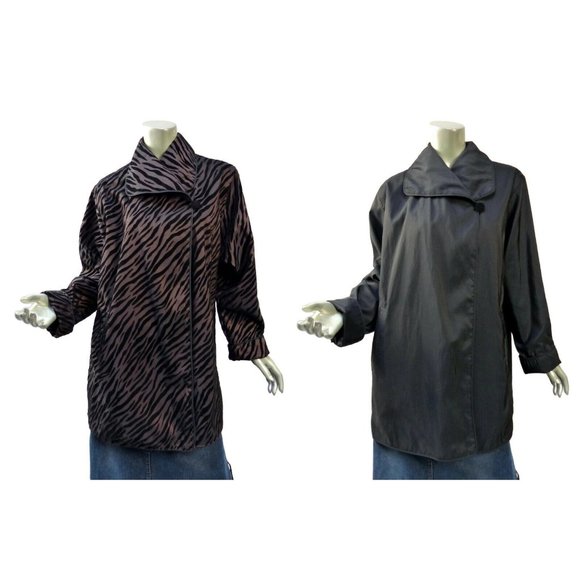 Mycra Pac Jackets & Blazers - Mycra Pac Tour Reversible Raincoat Brown and Black Velveteen Zebra Small Medium